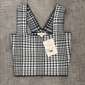 Black and White Plaid Crop Top